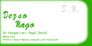 dezso mago business card
