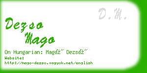 dezso mago business card